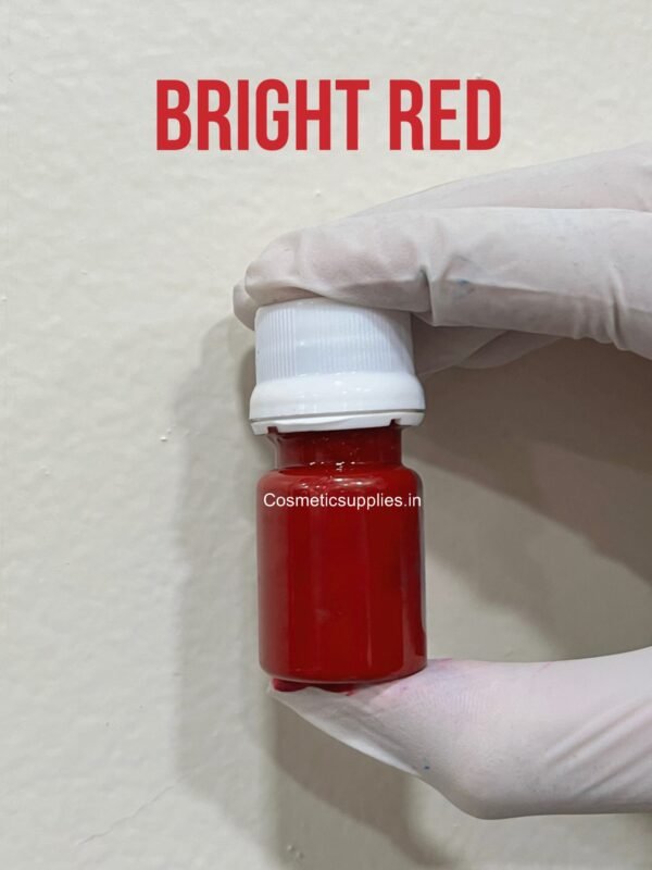 Bright Red creamy liquid pigment for lip gloss, lipstick, lip stains, lip oils and lip & cheek tints. Lip-safe and oil-soluble