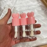 4ml Pink Lip Gloss Tube with Heart Doe-Foot Wand