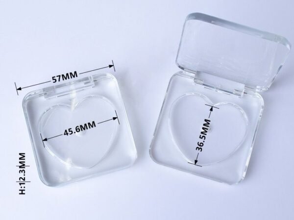 Heart Shaped Transparent Blush Container